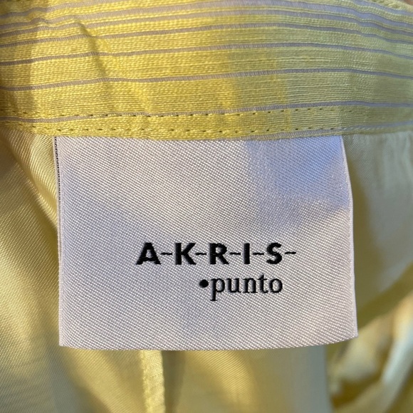 Akris Punto Striped Pleated High Waisted Knee Length Skirt - Picture 6 of 8